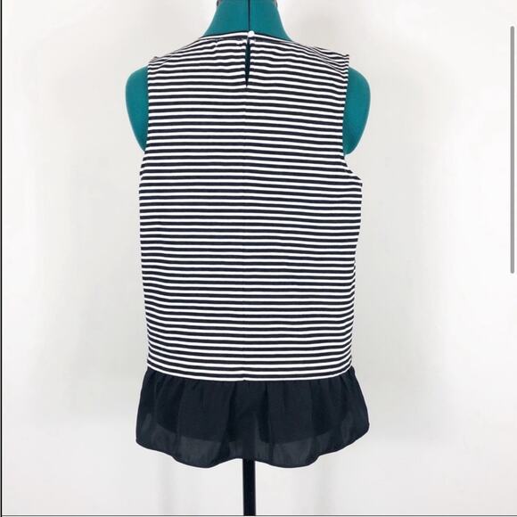J crew white and navy striped top with flowy hem - Picture 3 of 5